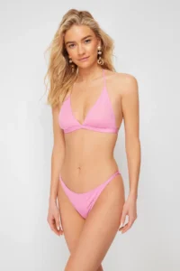 TRENDYOLMİLLA Pink Shirred brazilian Bikini Bottom - Image 4