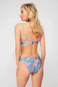 TRENDYOLMİLLA Floral Patterned Shirred brazilian Bikini Bottom - Image 4