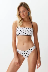 TRENDYOLMİLLA Polka Dot Regular Bikini Bottom - Image 3