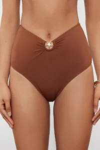 TRENDYOLMİLLA Brown with accessories Regular High Waist Bikini Bottom - Image 3