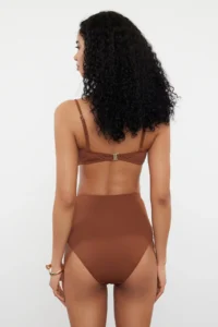 TRENDYOLMİLLA Brown with accessories Regular High Waist Bikini Bottom - Image 4