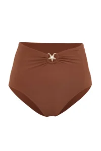 TRENDYOLMİLLA Brown with accessories Regular High Waist Bikini Bottom - Image 5