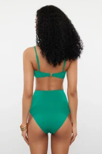 TRENDYOLMİLLA Emerald Green with accessories Regular High Waist Bikini Bottom - Image 4