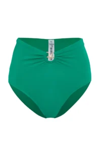 TRENDYOLMİLLA Emerald Green with accessories Regular High Waist Bikini Bottom - Image 5