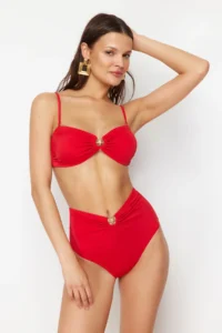 TRENDYOLMİLLA Rejection with accessories Regular High Waist Bikini Bottom - Image 2