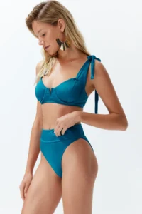 TRENDYOLMİLLA Mavi High Waist hipster Bikini Bottom - Image 2