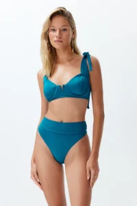 TRENDYOLMİLLA Mavi High Waist hipster Bikini Bottom - Image 3