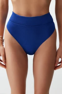 TRENDYOLMİLLA Saks Blue Regular High Waist Bikini Bottom - Image 4