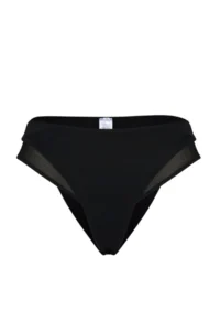 TRENDYOLMİLLA Black Mesh Detailed High Waist Regular Bikini Bottom - Image 7