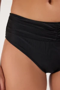 TRENDYOLMİLLA Black Drapeli Regular High Waist Bikini Bottom - Image 3