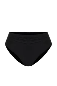 TRENDYOLMİLLA Black Drapeli Regular High Waist Bikini Bottom - Image 5