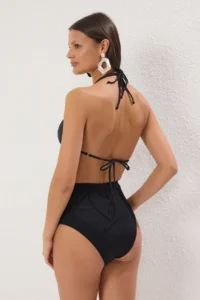 TRENDYOLMİLLA Black tied up hipster High Waist Bikini Bottom - Image 4
