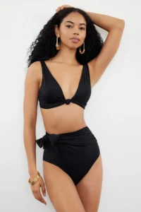 TRENDYOLMİLLA Black tied up hipster High Waist Bikini Bottom - Image 5
