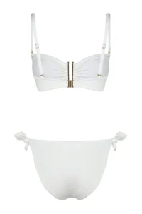 TRENDYOLMİLLA Ecru textured with accessories Strapless Covered brazilian Regular Waist Bikini Set - Image 8