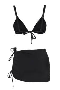 TRENDYOLMİLLA Black Triangle Etekli Covered brazilian Regular Waist 3 Sets Set Bikini Set - Image 8