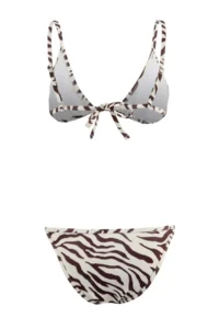 TRENDYOLMİLLA Zebra Patterned Triangle Etekli Covered brazilian Regular Waist 3 Sets Set Bikini Set - Image 4