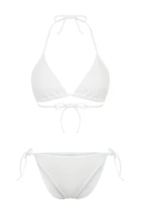 TRENDYOLMİLLA White Triangle Covered Regular Regular Waist Bikini Set - Image 7