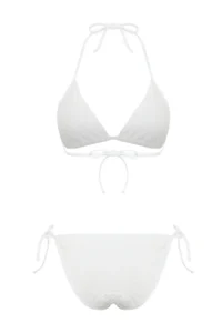 TRENDYOLMİLLA White Triangle Covered Regular Regular Waist Bikini Set - Image 9