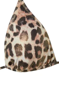 TRENDYOLMİLLA Leopard Patterned tied up Triangle Covered Regular Low Waist Bikini Set - Image 9