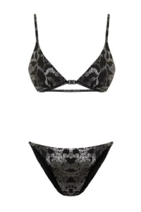 TRENDYOLMİLLA Snake Patterned Triangle Covered brazilian Low Waist Bikini Set - Image 6