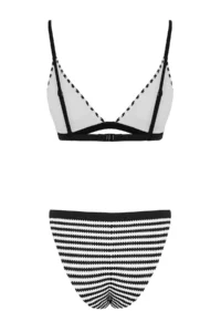 TRENDYOLMİLLA Striped textured Triangle Covered Regular Regular Waist Bikini Set - Image 8