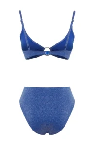 TRENDYOLMİLLA Saks Blue with accessories bralette Covered Regular High Waist Bikini Set - Image 8