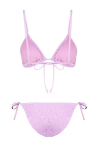 TRENDYOLMİLLA Pink textured Triangle tied up Regular Waist Regular Bikini Set - Image 8