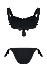 TRENDYOLMİLLA Black Frilly bralette Covered Regular Regular Waist Bikini Set - Image 7