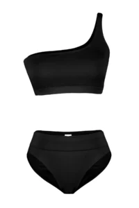 TRENDYOLMİLLA Black One Shoulder Covered hipster High Waist Regular Basic Bikini Set - Image 7