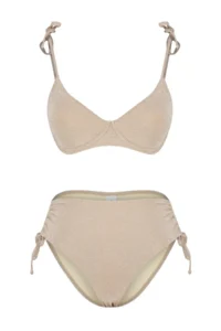 TRENDYOLMİLLA Mink tied up balconette Covered Regular High Waist Bikini Set - Image 6