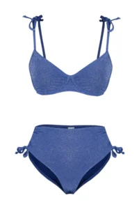 TRENDYOLMİLLA Navy Blue tied up balconette Covered Regular High Waist Bikini Set - Image 6