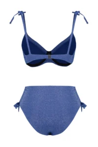 TRENDYOLMİLLA Navy Blue tied up balconette Covered Regular High Waist Bikini Set - Image 7