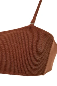 TRENDYOLMİLLA Brown Strapless Covered Bikini Top - Image 7
