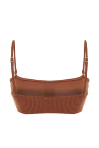 TRENDYOLMİLLA Brown Strapless Covered Bikini Top - Image 9