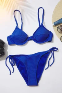 TRENDYOLMİLLA Saks Blue balconette Covered Bikini Top