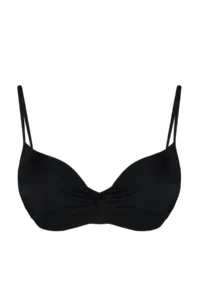 TRENDYOLMİLLA Black Gather Detailed balconette Covered Basic Bikini Top - Image 7