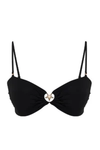 TRENDYOLMİLLA Black with accessories Strapless Covered Bikini Top - Image 6