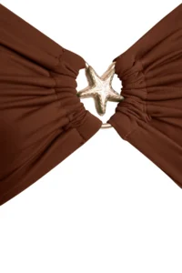 TRENDYOLMİLLA Brown with accessories Strapless Covered Bikini Top - Image 6