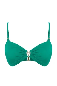 TRENDYOLMİLLA Emerald Green with accessories Strapless Covered Bikini Top - Image 5
