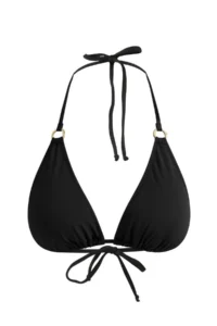 TRENDYOLMİLLA Black Triangle Covered with accessories Bikini Top