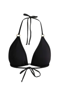 TRENDYOLMİLLA Black Triangle Covered with accessories Bikini Top - Image 2