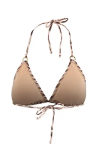 TRENDYOLMİLLA Brown Zebra Patterned Triangle Covered with accessories Bikini Top - Image 2