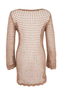 TRENDYOLMİLLA Mink Knitwear Beach Mini Dress - Image 2