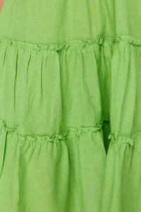 TRENDYOLMİLLA beachwear 100% Cotton Neon Green Weaving Frilly Mini Dress - Image 4