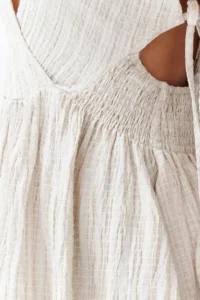 TRENDYOLMİLLA beachwear Ecru Weaving Cut Out Mini Dress - Image 4