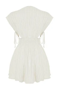 TRENDYOLMİLLA beachwear Ecru Weaving Cut Out Mini Dress - Image 9