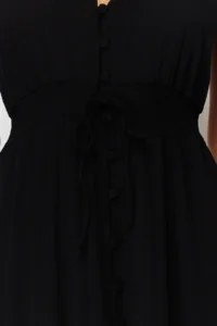 TRENDYOLMİLLA Black Weaving Frilly Maxi Beach Dress - Image 5