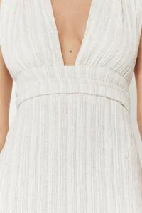 TRENDYOLMİLLA beachwear Ecru Weaving Low-cut back Maxi Dress - Image 4