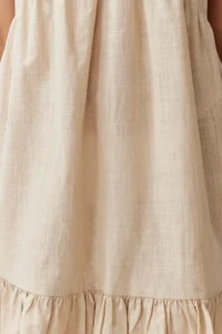 TRENDYOLMİLLA beachwear Beige Weaving Frilly Mini Dress - Image 4