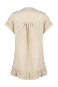 TRENDYOLMİLLA beachwear Beige Weaving Frilly Mini Dress - Image 9